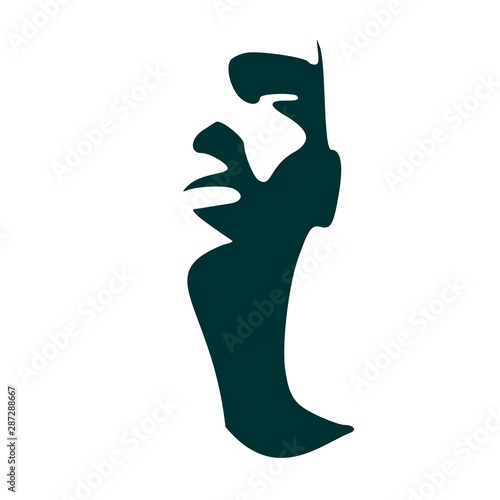 Human head silhouette. Face front view. Elegant silhouette of part of human face. Vector Illustration