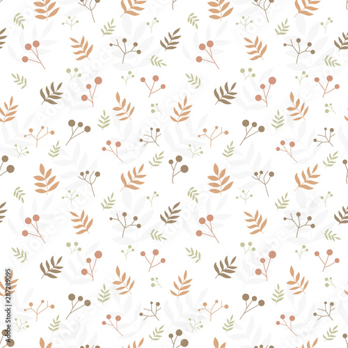 Autumn organic background. Seamless pattern.Vector.                               