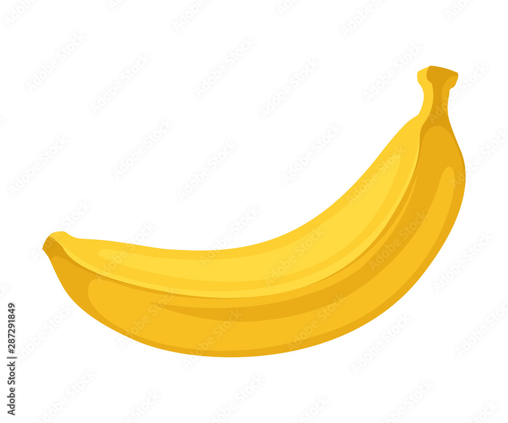One ripe banana. Vector illustration on a white background.