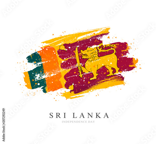 Flag of Sri Lanka. Vector illustration on a white background.