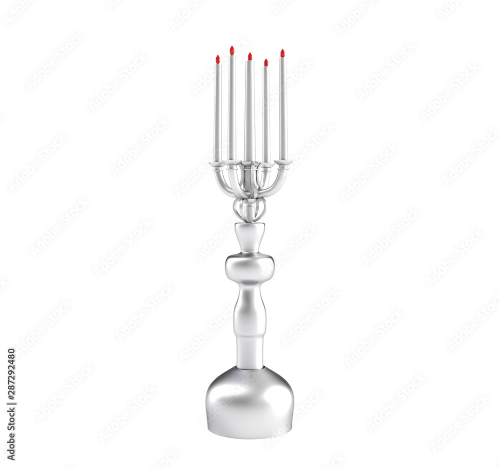 Antique Brass Candle Holder on white. 3D render Antique Brass Candle Holder on white. 3D render