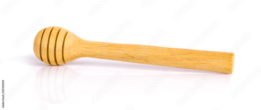 Honey dipper or spoon made from wooden isolated on white background Honey dipper or spoon made from wooden isolated on white background