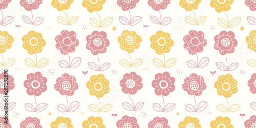 Floral background. Seamless pattern.Vector. 花のパターン