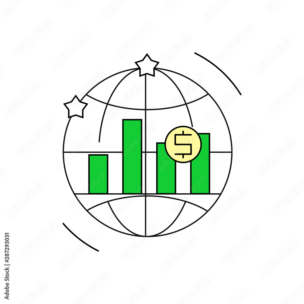Global economy concept. Thin line. Global economy concept. Thin line.