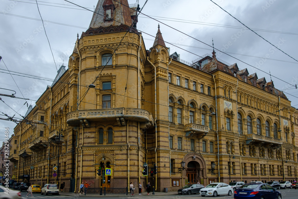 Old monumental building on Liteyniy Ave. St. Petersburg;