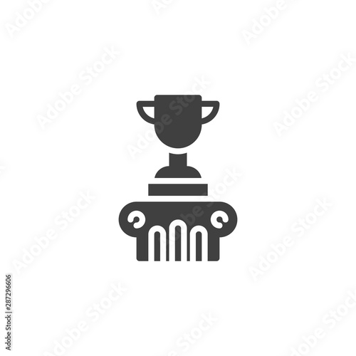 First place winner vector icon. filled flat sign for mobile concept and web design. Award trophy champions cup glyph icon. Symbol, logo illustration. Vector graphics