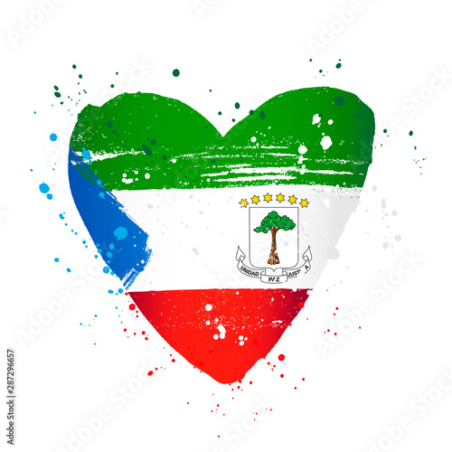 Flag of Equatorial Guinea in the form of a big heart.