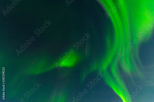 Northern lights, aurora in the sky at night.Horizontal .