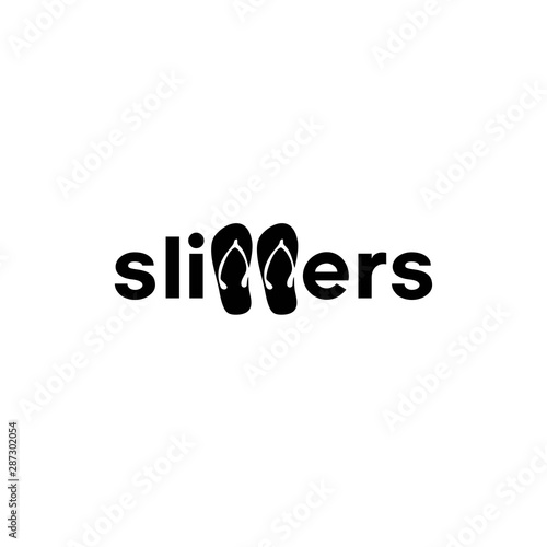 Slippers Logo Simple Vector