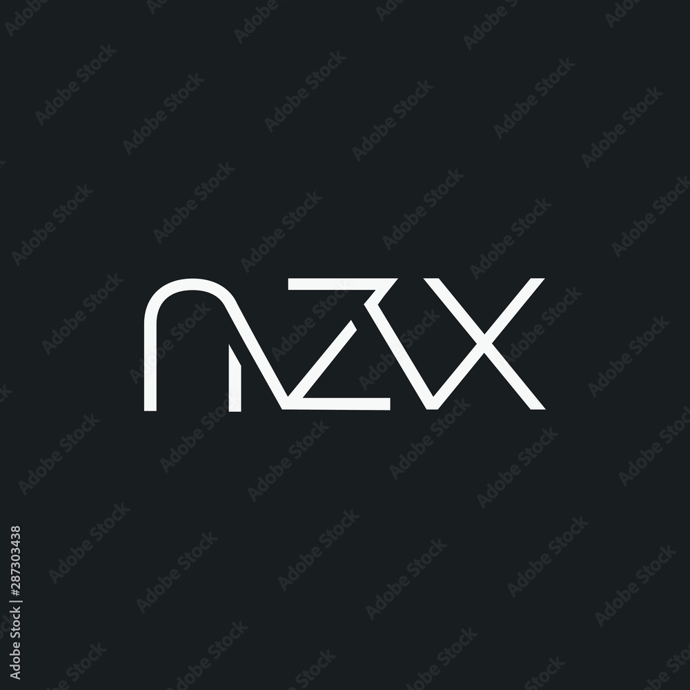 Letters N Z X Joint logo icon vector element. Letters N Z X Joint logo icon vector element.