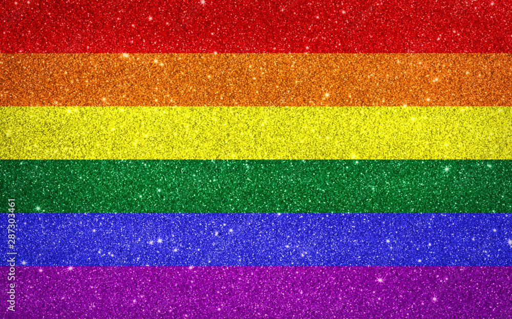 Sparkling pride rainbow colored flag - obrazy, fototapety, plakaty 