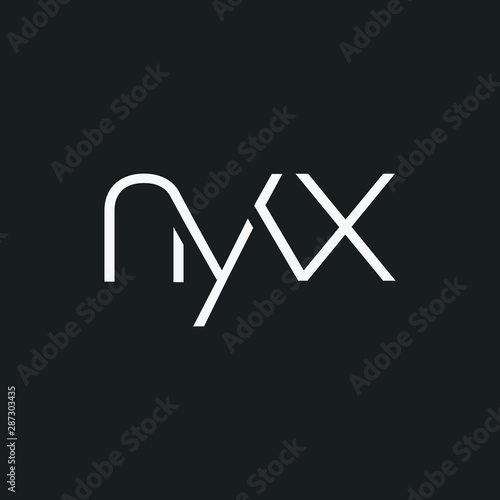 Letters N Y X Joint logo icon vector element.