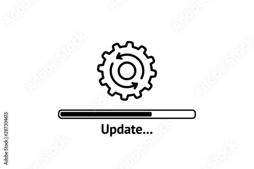 Loading process. Update system icon. Concept of upgrade application progress icon for graphic and web design. Upgrade Update system icon. photo
