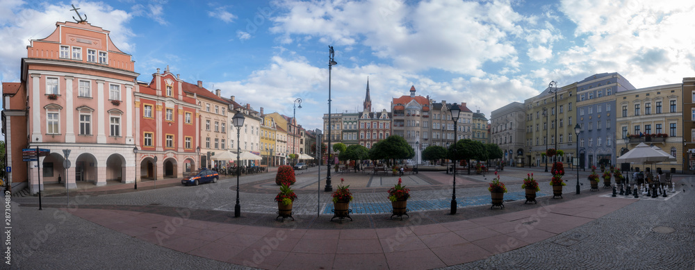 Panorama of the market square and old town in Walbrzych