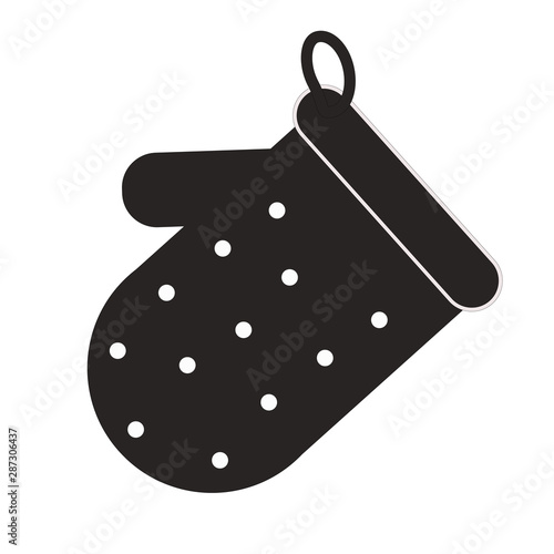 black oven glove icon on white background. flat style. oven glove icon for your web site design, logo, app, UI. cooking glove symbol. kitchen potholder sign.