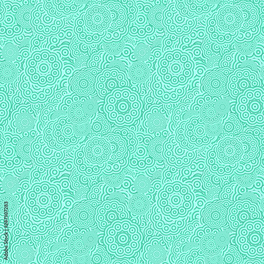 Geometrical repeating stylized flower pattern - vector floral design background