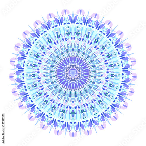 Light blue flower mandala ornament - circular abstract vecor design element