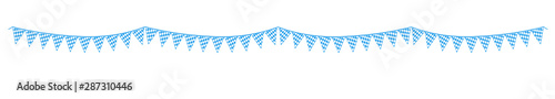 extra lange Wimpelkette mit diagonale Rautenmuster in Blau Weiß  photo