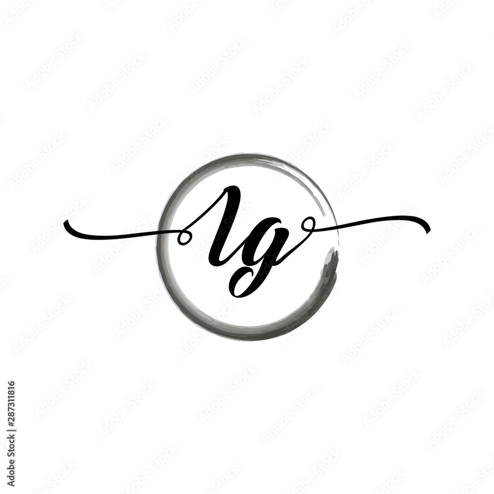 LG initial handwriting logo template. round logo in watercolor color with handwritten letters in the middle. Handwritten logos are used for, weddings, fashion, jewelry, boutiques and business LG initial handwriting logo template. round logo in watercolor color with handwritten letters in the middle. Handwritten logos are used for, weddings, fashion, jewelry, boutiques and business