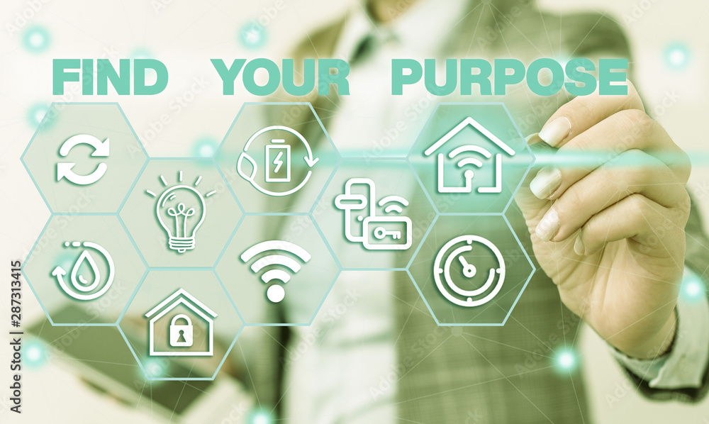 Word writing text Find Your Purpose question. Business photo showcasing reason for something is done or for which exists Female human wear formal work suit presenting presentation use smart device Word writing text Find Your Purpose question. Business photo showcasing reason for something is done or for which exists Female human wear formal work suit presenting presentation use smart device