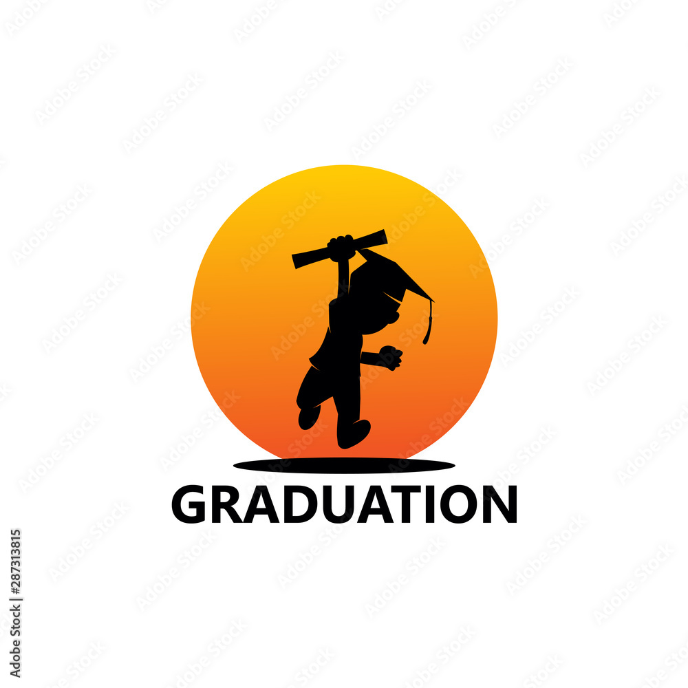 Graduation Logo Template Design Vector, Emblem, Design Concept, Creative Symbol, Icon