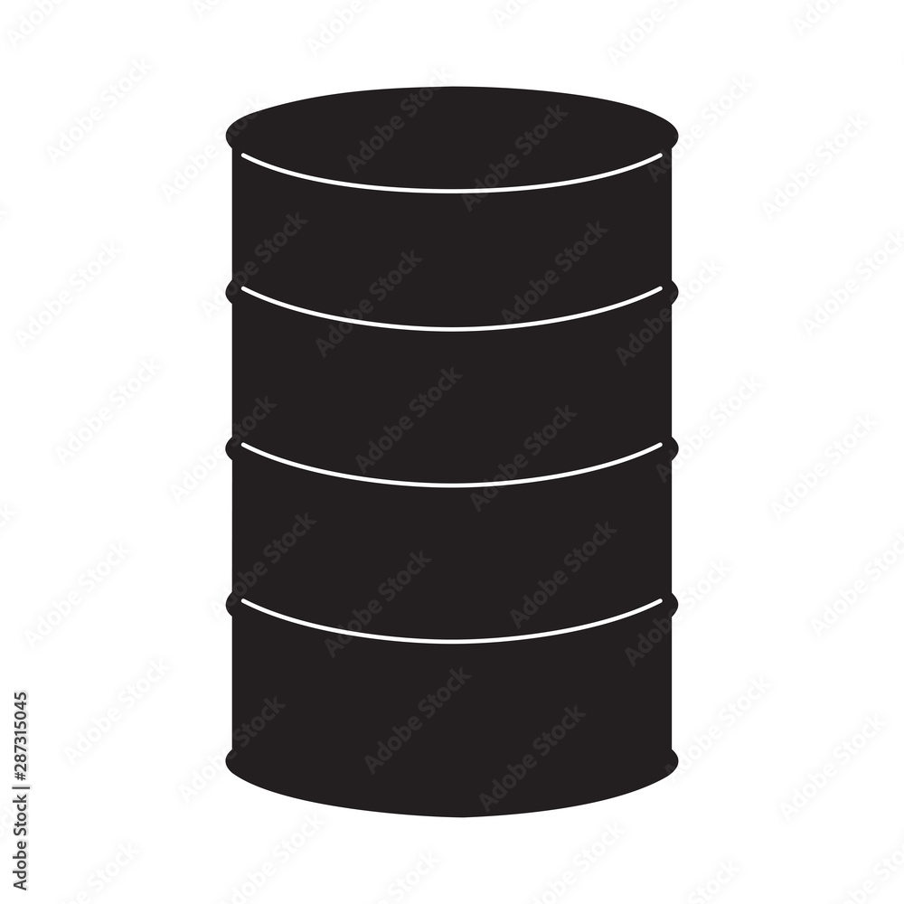 Oil drum container / barrel with sign flat vector icon for apps and websites