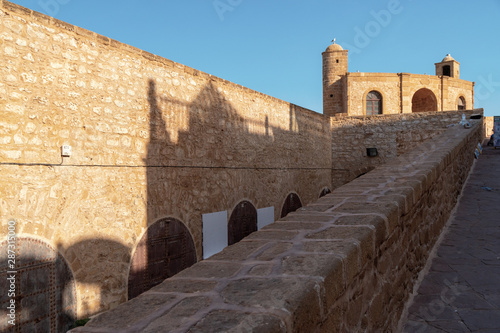 Ancient fortress tower in Tangier town, Morocco
