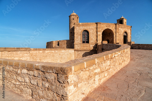 Ancient fortress tower in Tangier town, Morocco