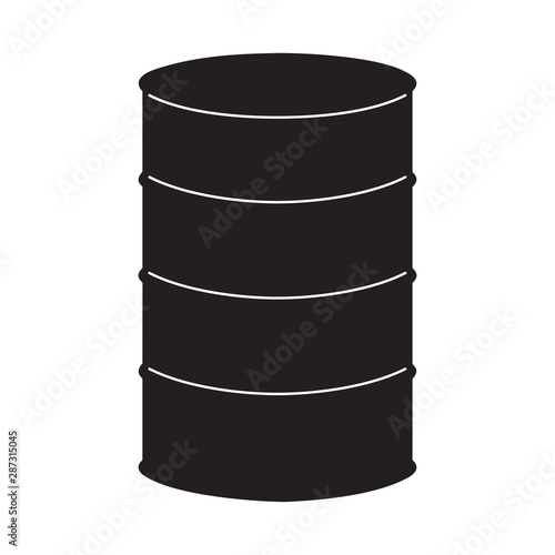 Oil drum container / barrel with sign flat vector icon for apps and websites