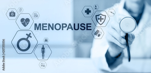 Menopause age women health medical concept on screen.