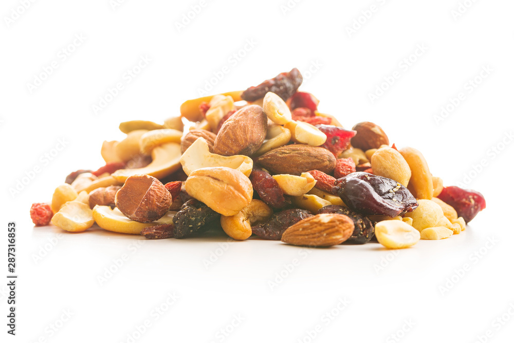 Mix of various nuts and raisins. Mix of various nuts and raisins.