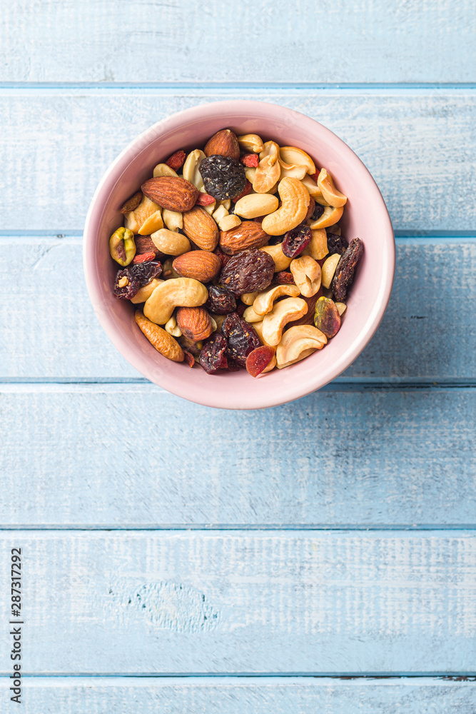 Mix of various nuts and raisins Mix of various nuts and raisins