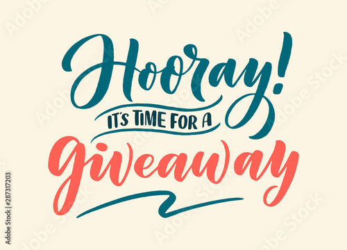 Vintage card with giveaway lettering. Calligraphy text. Decoration template. Vector illustration for holiday design.