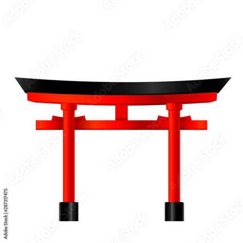 Temple gate in japan, vector Illustration, Japanese famous place and landmark, travel concept