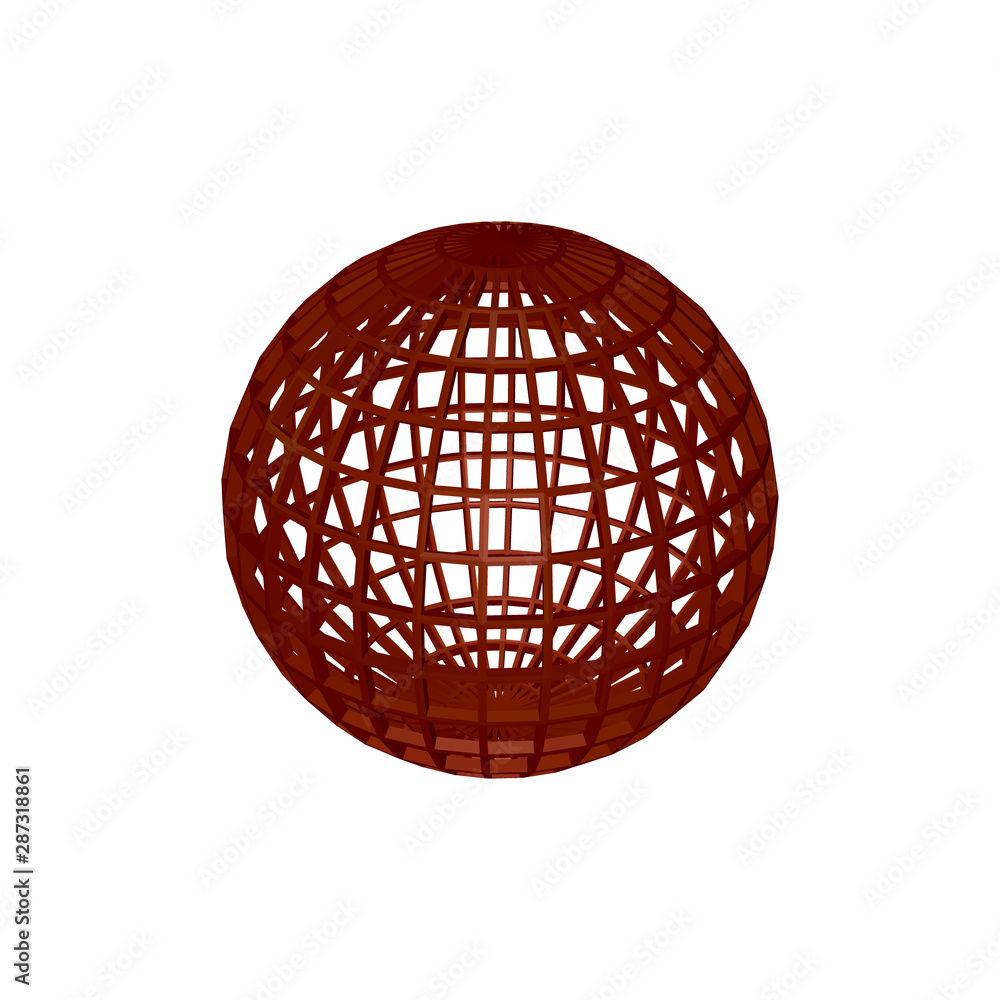 Abstract sphere wireframe. 3d Vector illustration.