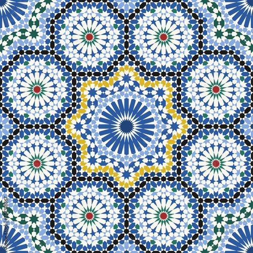 Arabic tiles seamless pattern © ojovago