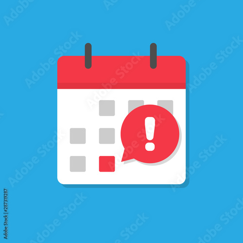 Calendar deadline icon flat style