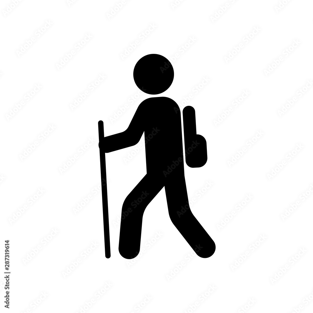 Hiking icon symbol simple design Hiking icon symbol simple design
