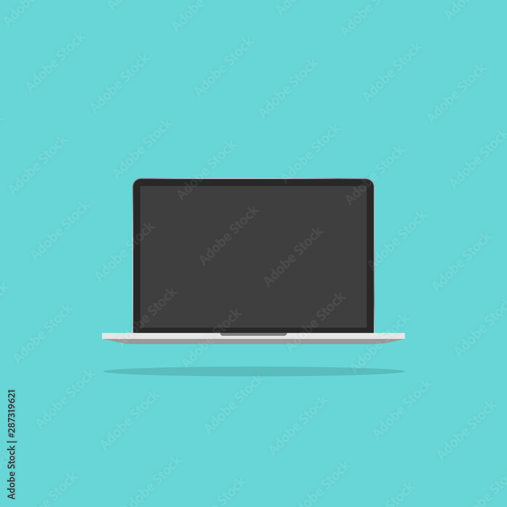Laptop icon flat style with shadow Laptop icon flat style with shadow