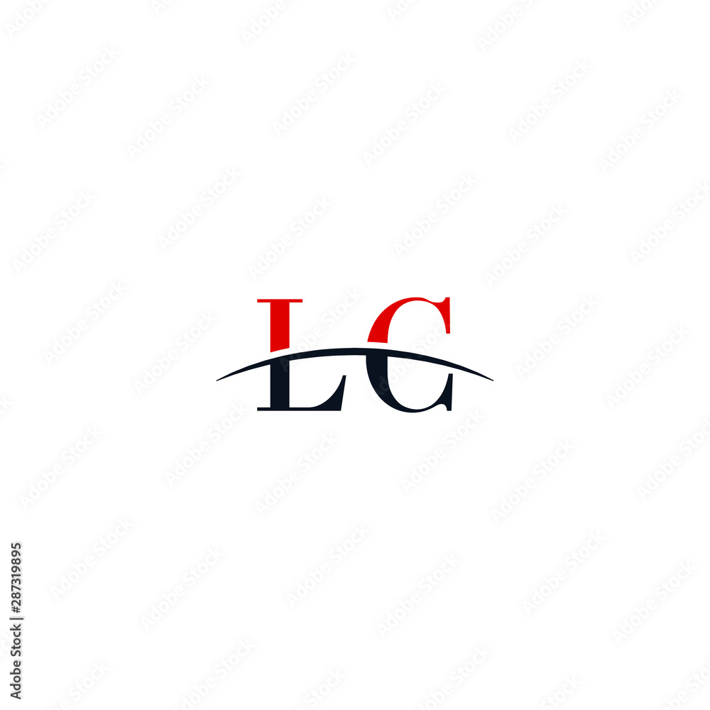 Initial letter LC, overlapping movement swoosh horizon logo company design inspiration in red and dark blue color vector Initial letter LC, overlapping movement swoosh horizon logo company design inspiration in red and dark blue color vector