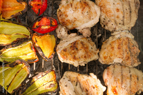 Grilled Vegetables And Poultry