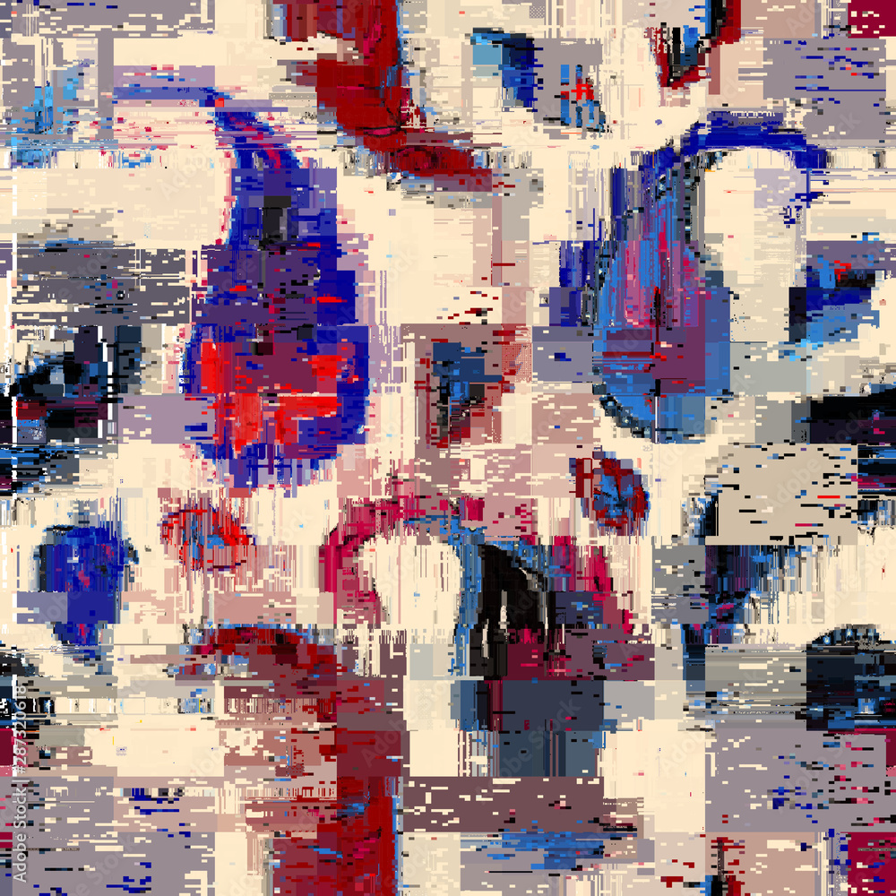 Naklejka premium Vector image with imitation of grunge datamoshing texture.