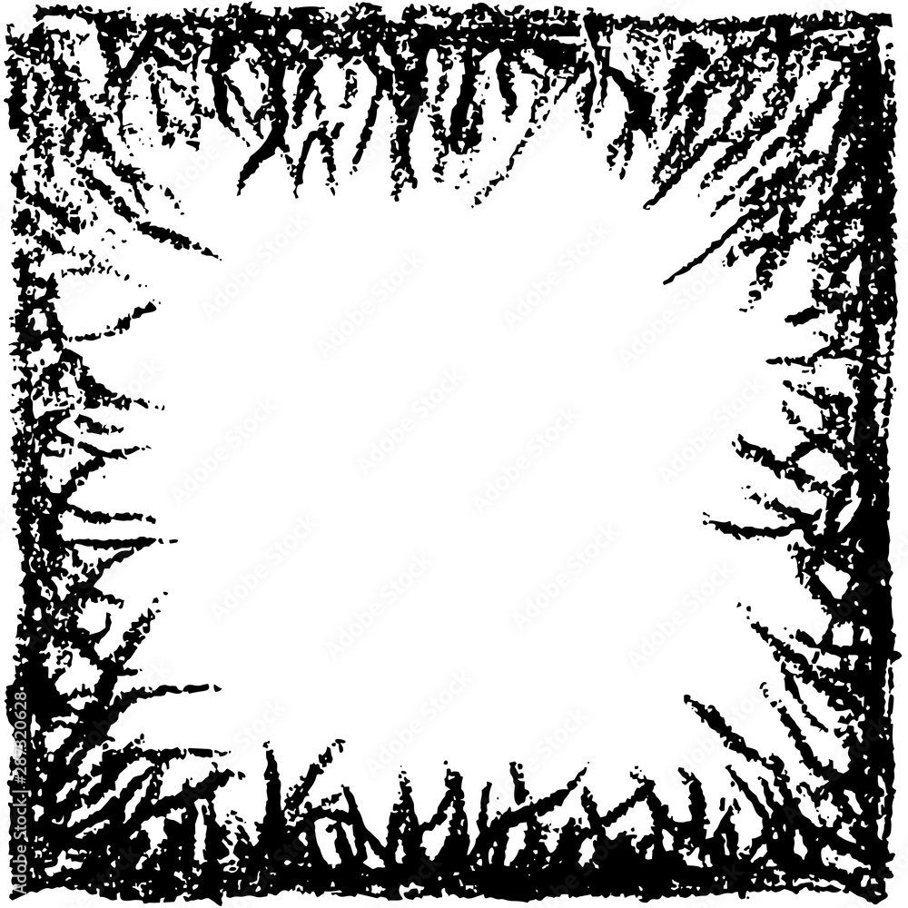 Grunge frame, black ink grass border. Vector background Grunge frame, black ink grass border. Vector background