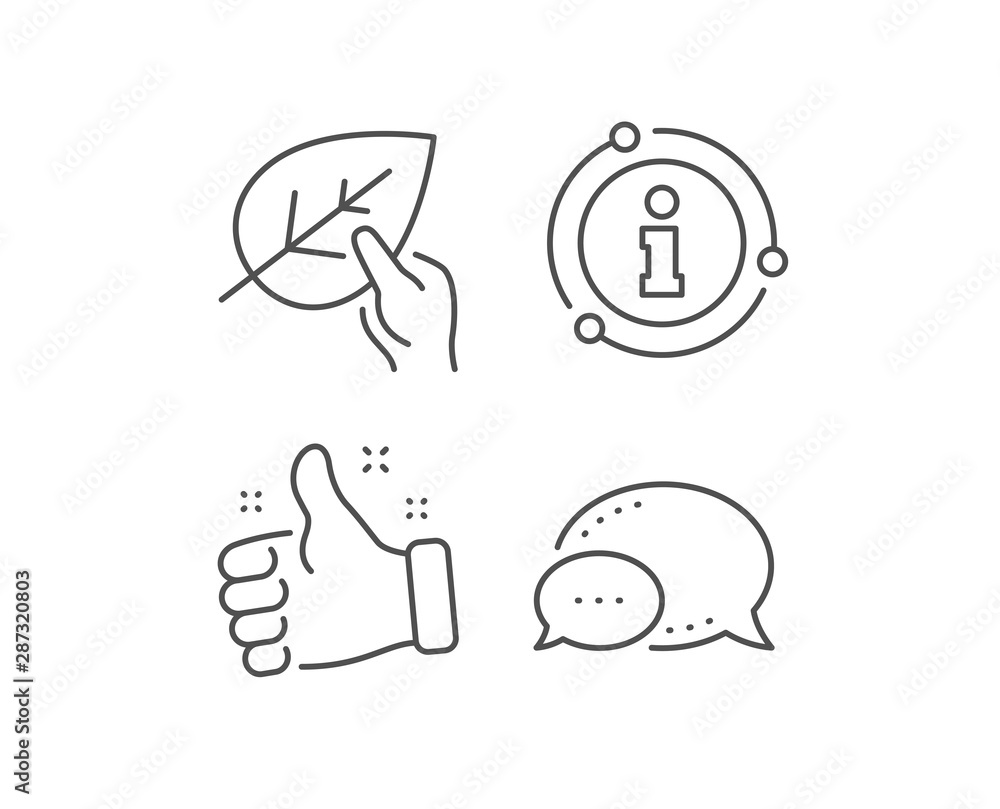 Organic tested line icon. Chat bubble, info sign elements. Bio cosmetics sign. Paraben symbol. Linear organic tested outline icon. Information bubble. Vector