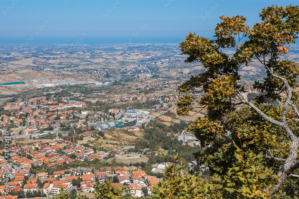 View from the fortress of San Marino to the surrounding area