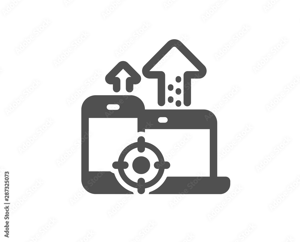 Web targeting sign. Seo devices icon. Traffic management symbol. Classic flat style. Simple seo devices icon. Vector