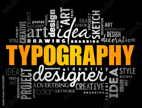 TYPOGRAPHY word cloud collage, creative concept background