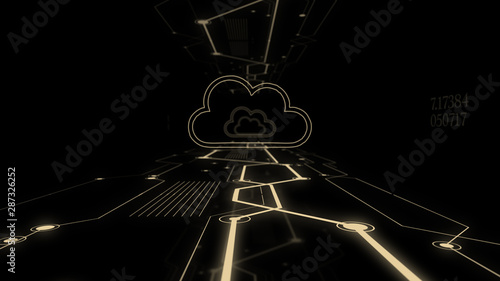Cloud technology computing concept abstract background. © VFX