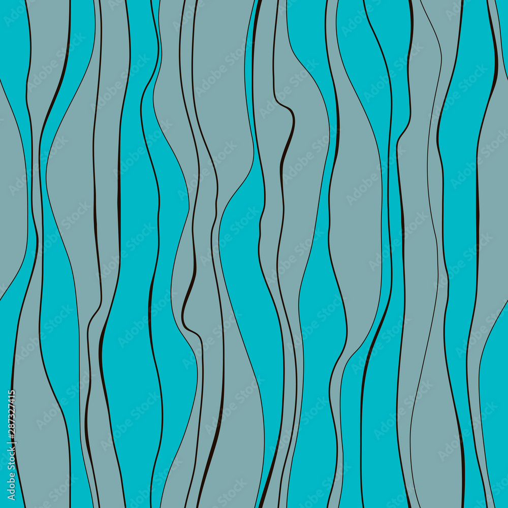 Wavy line pattern. Hand drawn stripes.