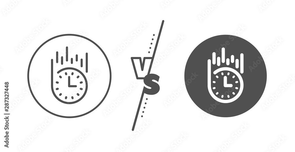 Time sign. Versus concept. Fast delivery line icon. Line vs classic fast delivery icon. Vector Time sign. Versus concept. Fast delivery line icon. Line vs classic fast delivery icon. Vector